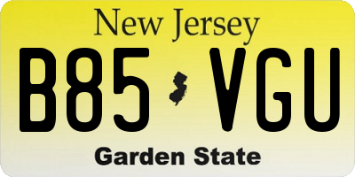 NJ license plate B85VGU