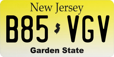 NJ license plate B85VGV