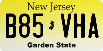 NJ license plate B85VHA