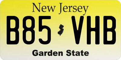 NJ license plate B85VHB