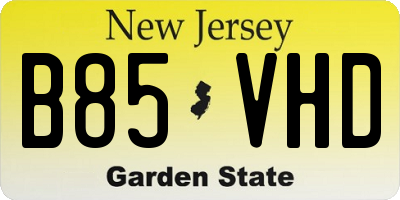 NJ license plate B85VHD