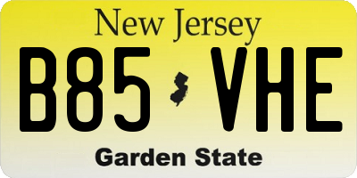 NJ license plate B85VHE