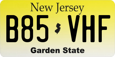 NJ license plate B85VHF
