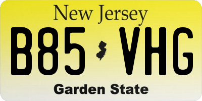 NJ license plate B85VHG