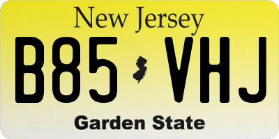 NJ license plate B85VHJ