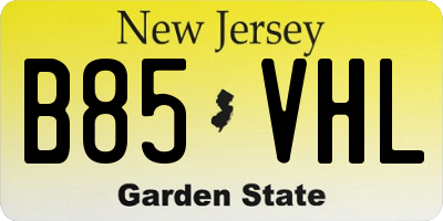 NJ license plate B85VHL