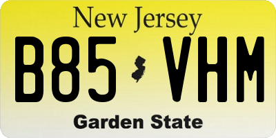 NJ license plate B85VHM