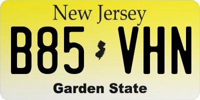 NJ license plate B85VHN