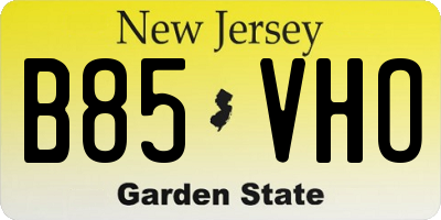 NJ license plate B85VHO