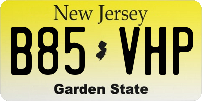 NJ license plate B85VHP