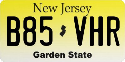 NJ license plate B85VHR