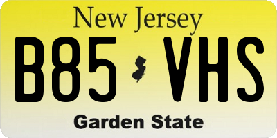 NJ license plate B85VHS