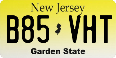NJ license plate B85VHT