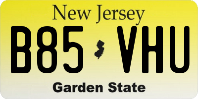 NJ license plate B85VHU