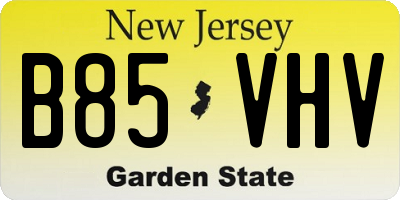 NJ license plate B85VHV
