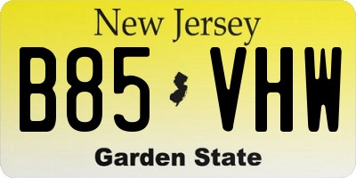 NJ license plate B85VHW