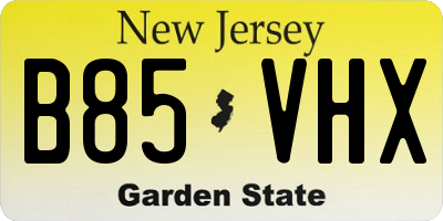 NJ license plate B85VHX