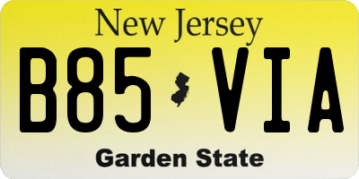 NJ license plate B85VIA