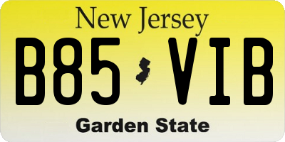 NJ license plate B85VIB