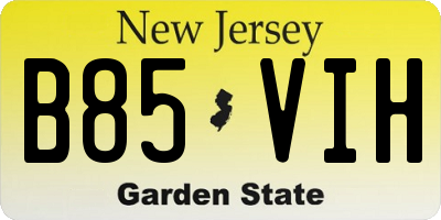 NJ license plate B85VIH
