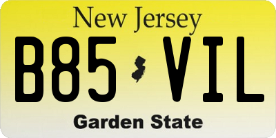NJ license plate B85VIL