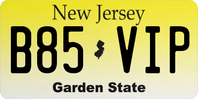 NJ license plate B85VIP