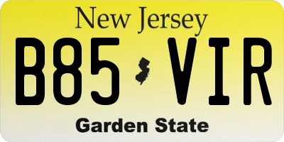 NJ license plate B85VIR