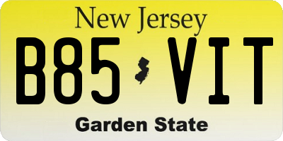 NJ license plate B85VIT