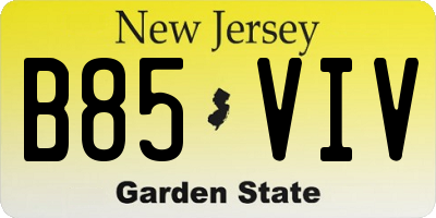 NJ license plate B85VIV