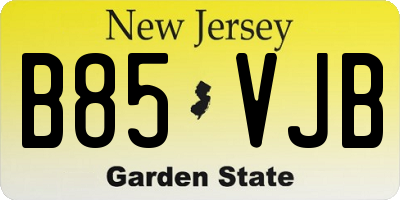 NJ license plate B85VJB
