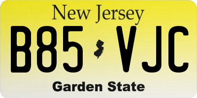NJ license plate B85VJC