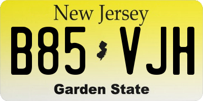 NJ license plate B85VJH