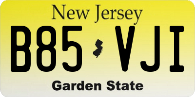 NJ license plate B85VJI