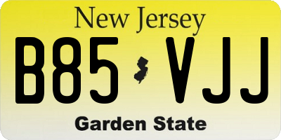 NJ license plate B85VJJ
