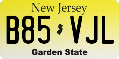 NJ license plate B85VJL