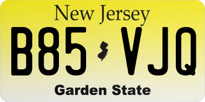 NJ license plate B85VJQ