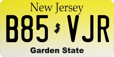 NJ license plate B85VJR