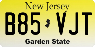 NJ license plate B85VJT