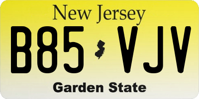 NJ license plate B85VJV