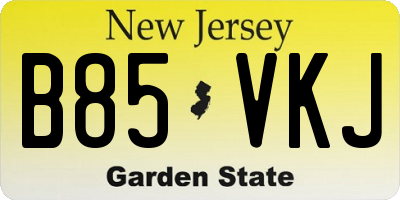 NJ license plate B85VKJ