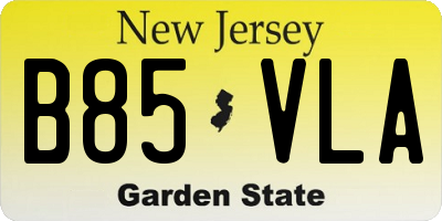 NJ license plate B85VLA