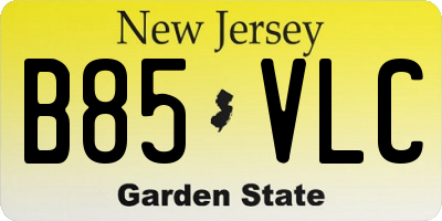 NJ license plate B85VLC