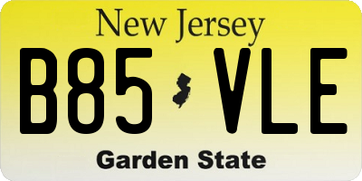 NJ license plate B85VLE