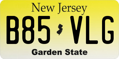 NJ license plate B85VLG