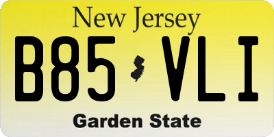 NJ license plate B85VLI