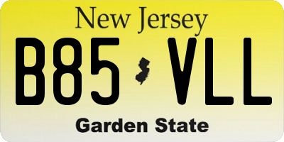 NJ license plate B85VLL