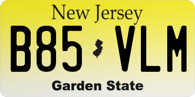 NJ license plate B85VLM