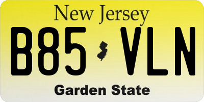 NJ license plate B85VLN