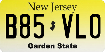 NJ license plate B85VLO