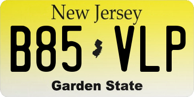 NJ license plate B85VLP